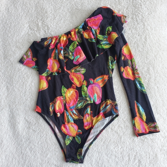 FARM Rio Tops - NWT Farm Rio Cashew One Shoulder Bodysuit
